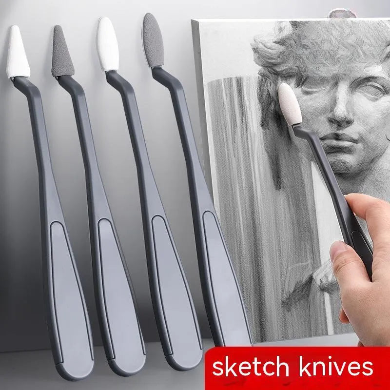 Bright R20212 coloured plastic fluorescent pen eraser smear tip sketch rubbing knife for artwork