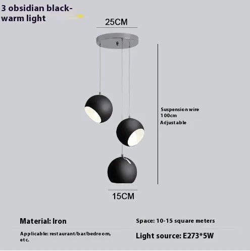 Post-modern ball chandelier table lamp in Moon White or Obsidian Black finish.