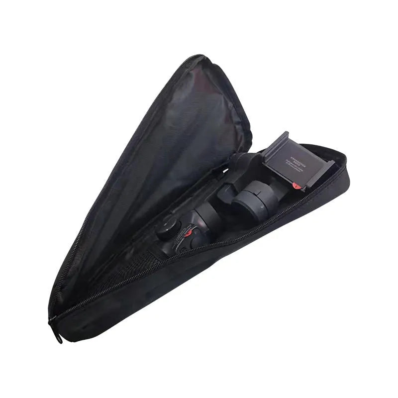 Black cloth portable storage bag for mobile phone stabilizer accessories with adjustable divider