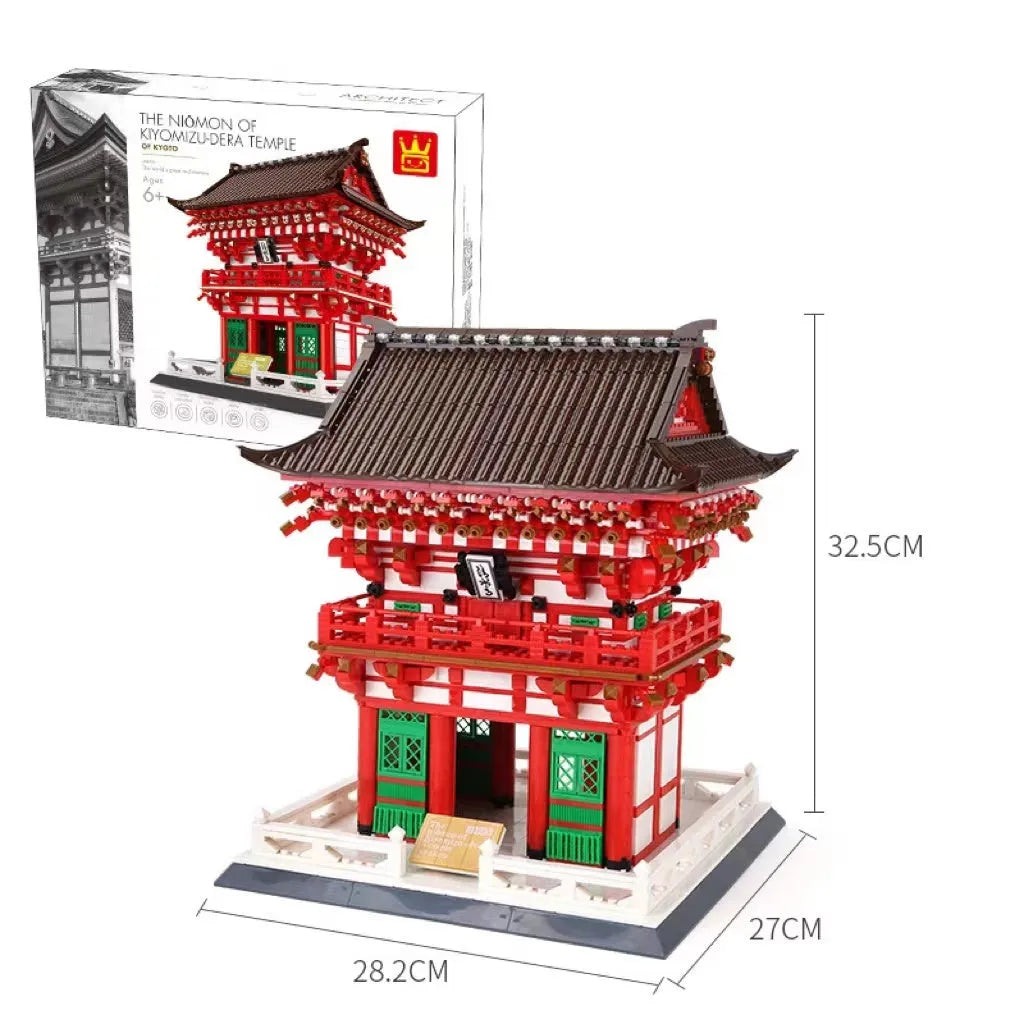 Wange building block set showing over 800 small ABS plastic pieces for constructing global landmark models.