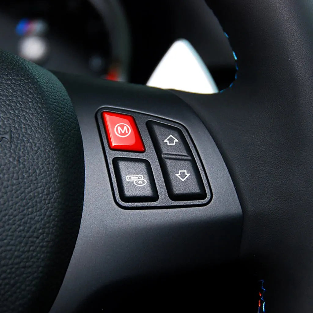 BMW steering wheel M1 M2 mode button accessories in red and blue options for F30 F34 models