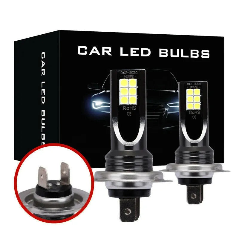 H7 110W LED fog light bulb with 12 SMD LEDs and aluminium housing