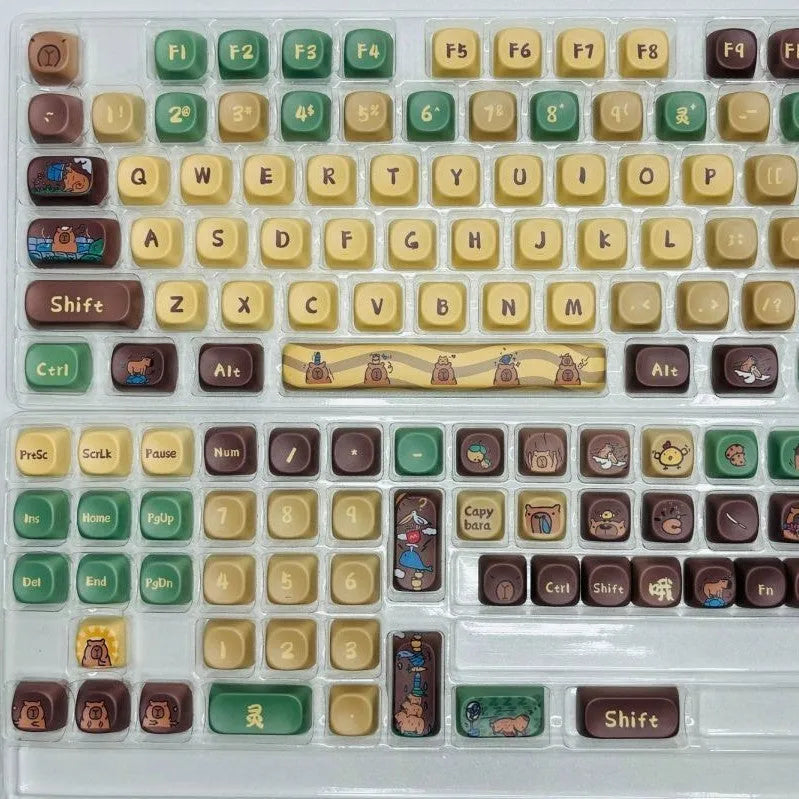Capabala PBT Girl MOA Height 130 key ABS mechanical keyboard keycap set
