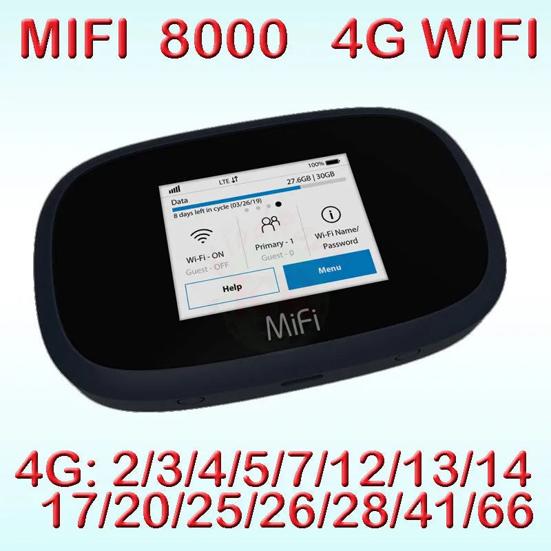 Black portable 4G wireless router with dual-core processor for mobile internet connectivity
