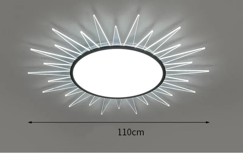 Modern round aluminium LED ceiling lamp with remote control dimming in four diameter sizes