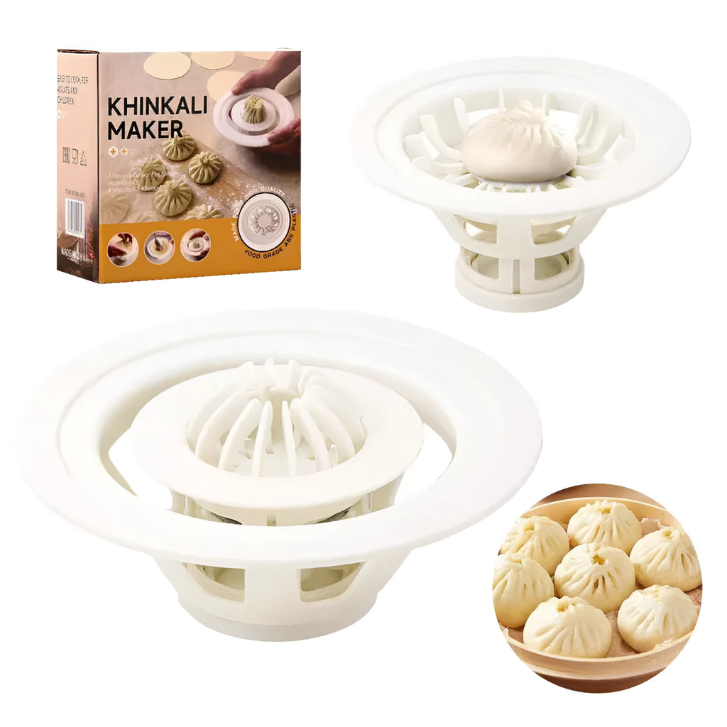 Set of four black plastic steamed bun moulds for shaping baozi and dumplings