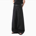 Women's black gold high waist straight leg denim jeans with zip fly retro style