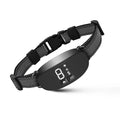 Bark Stopper plastic dog collar in black, orange, and white for barking prevention