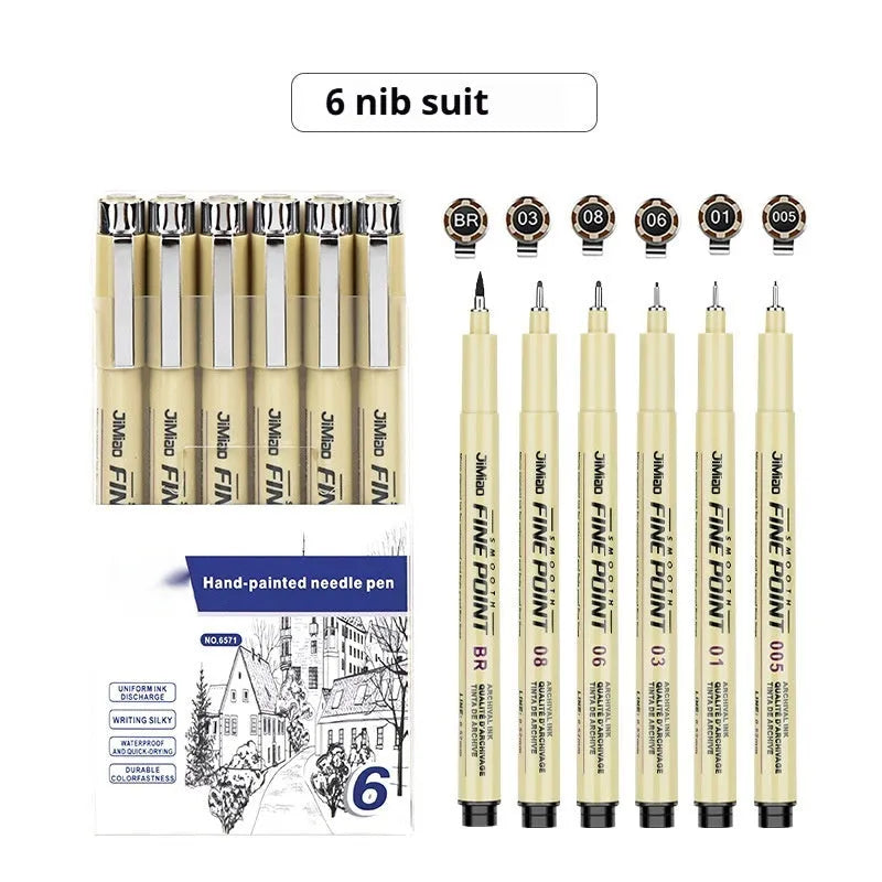 Needle drawing pen with syringe cartoon design, 133mm long with waterproof black ink