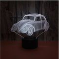 Colourful 3D acrylic small table lamp with remote control on black ABS base