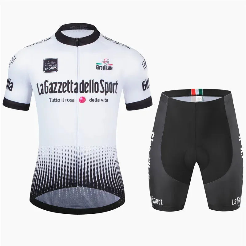 Cycling short sleeve suit in pattern design with quick-drying polyester fabric for summer road biking