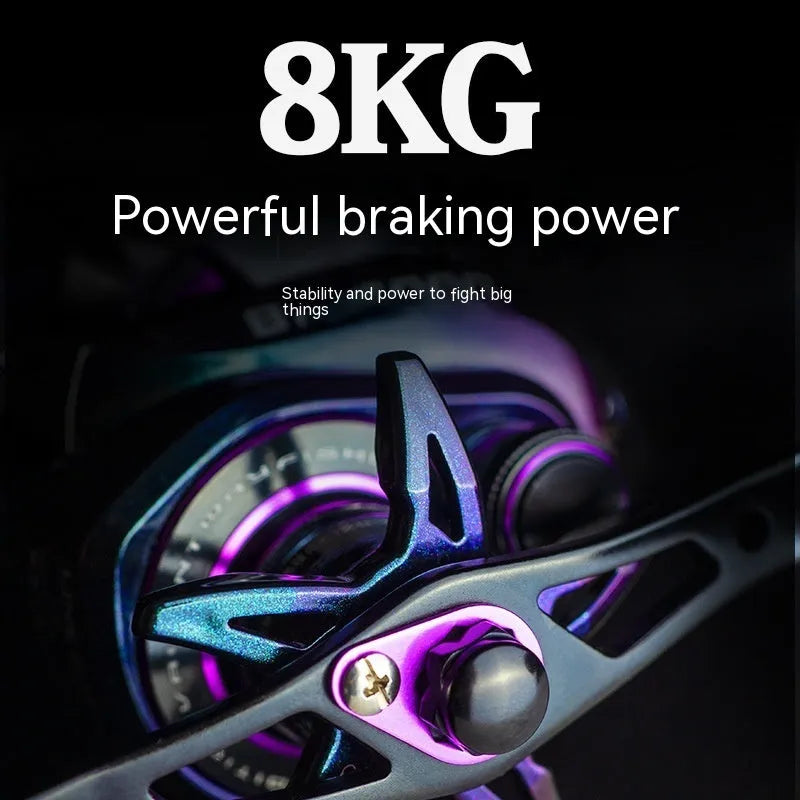 BM2000 fishing reel with colourful water drop design and magnetic brake system