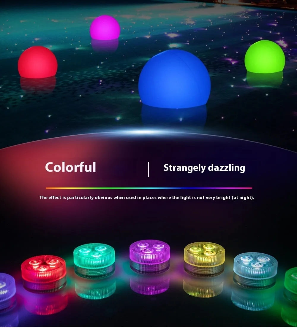 LED waterproof remote control fish tank diving light with plastic housing measuring 35 x 18mm