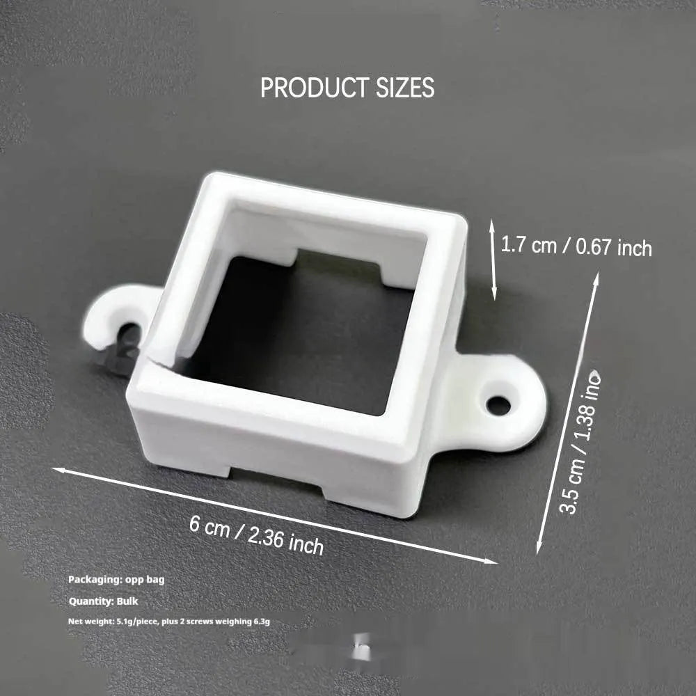 White plastic LED light protective lampshade, shown with dimensions 1.7cm by 6cm.