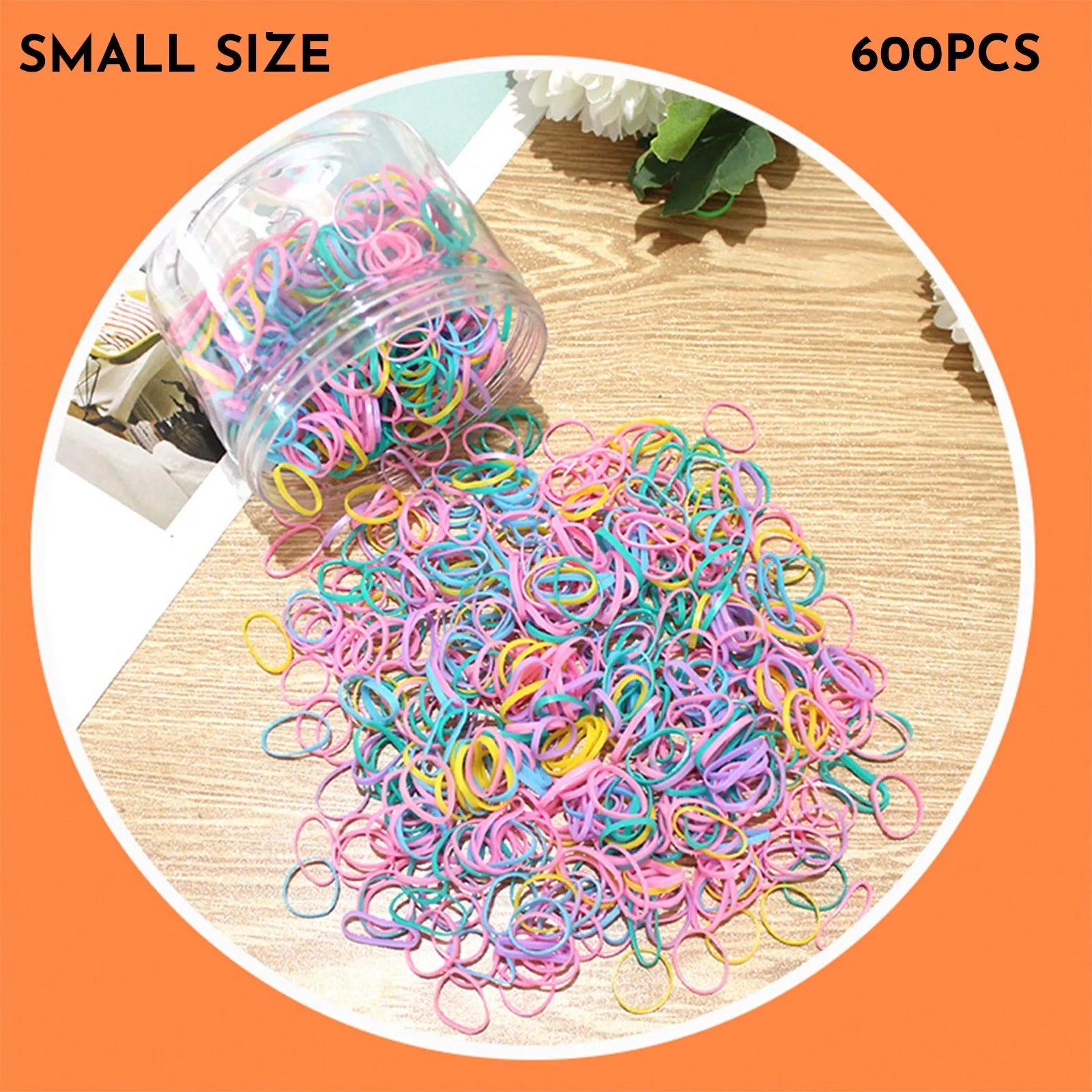 Multi-colour TPU elastic baby hair ties in reusable container for toddlers and infants