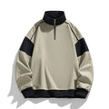 Men's black corduroy rabbit fur hooded sweater with drop shoulders and loose lapels