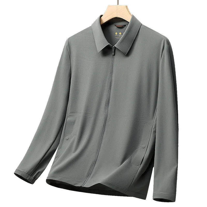 Summer lapel business coat in ice silk fabric for office wear and sun protection