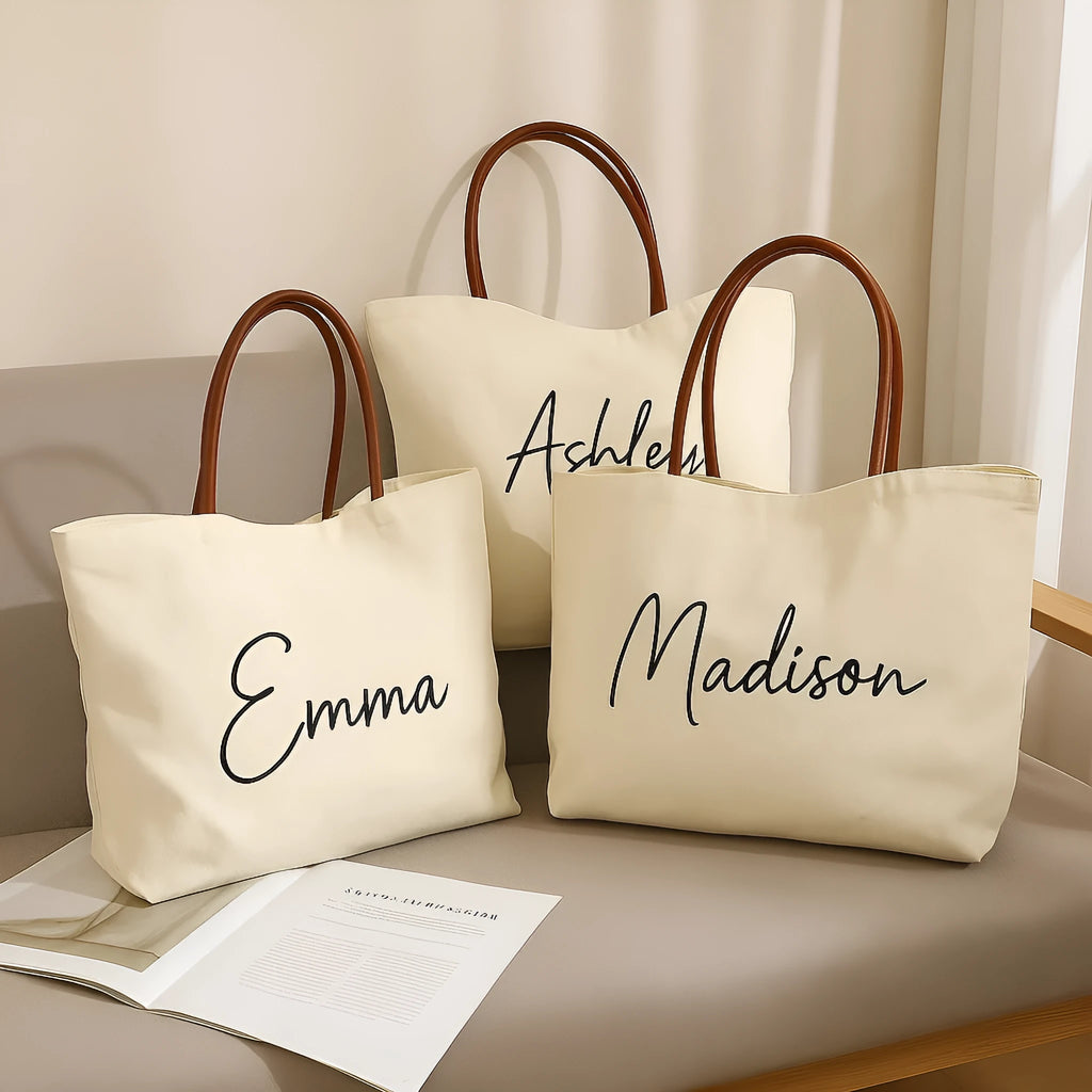 Heavy-duty natural canvas tote bag with long straps and reinforced bottom in beige white colour.