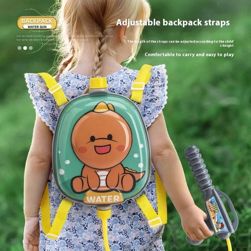 Children's plastic backpack water gun 1500ml capacity in cute dinosaur colour