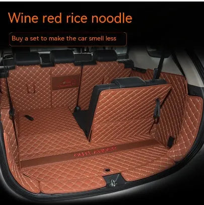 Custom 3D boot liner for Mitsubishi Outlander with raised edges, shown in a two-tone colour.