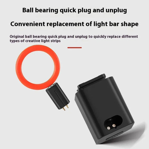 Plug-in bicycle safety taillight with running water LED flashing sequence mounted on a bike seat tube.
