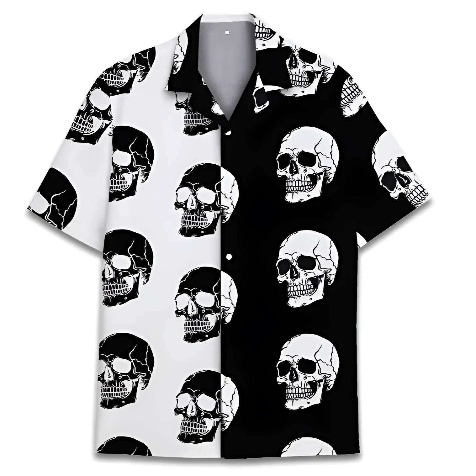 Men's casual Hawaiian shirt with Cuban collar in digital print polyester fabric for summer wear