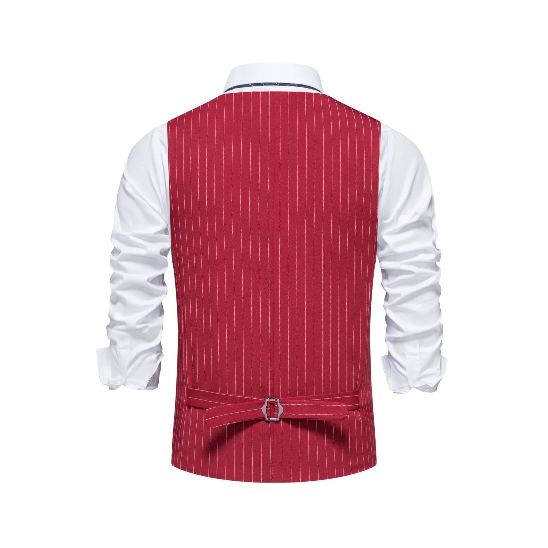 Men's striped suit vest with non-ironing polyester fabric in business formal style