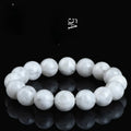 Women's natural blizzard snowflake round crystal bead bracelet with Ruyi and Xiangyun design.