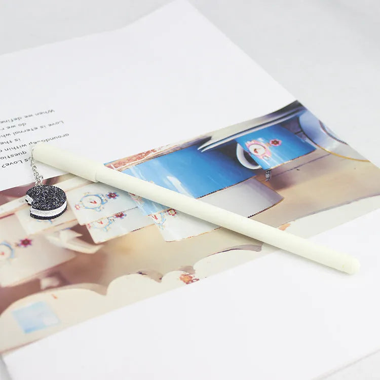 Pendant gel pen from Cookies series with 0.5mm tip and plastic case in black