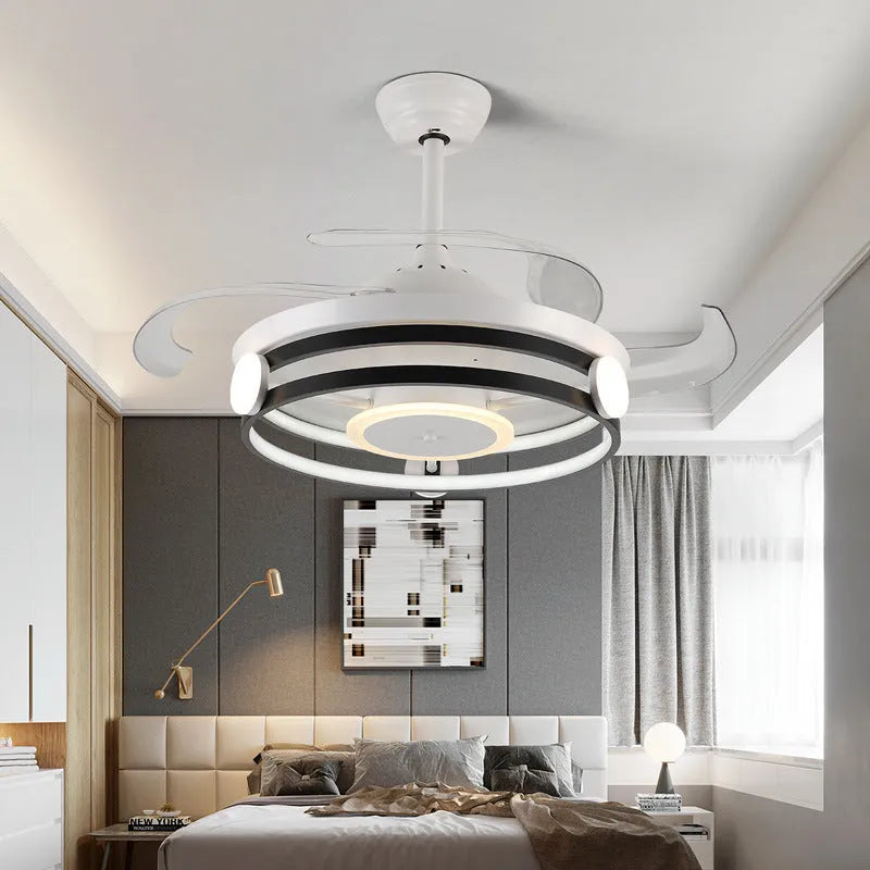 Nordic American style metal ceiling fan lamp model 8811 in black from Tmall Intelligent