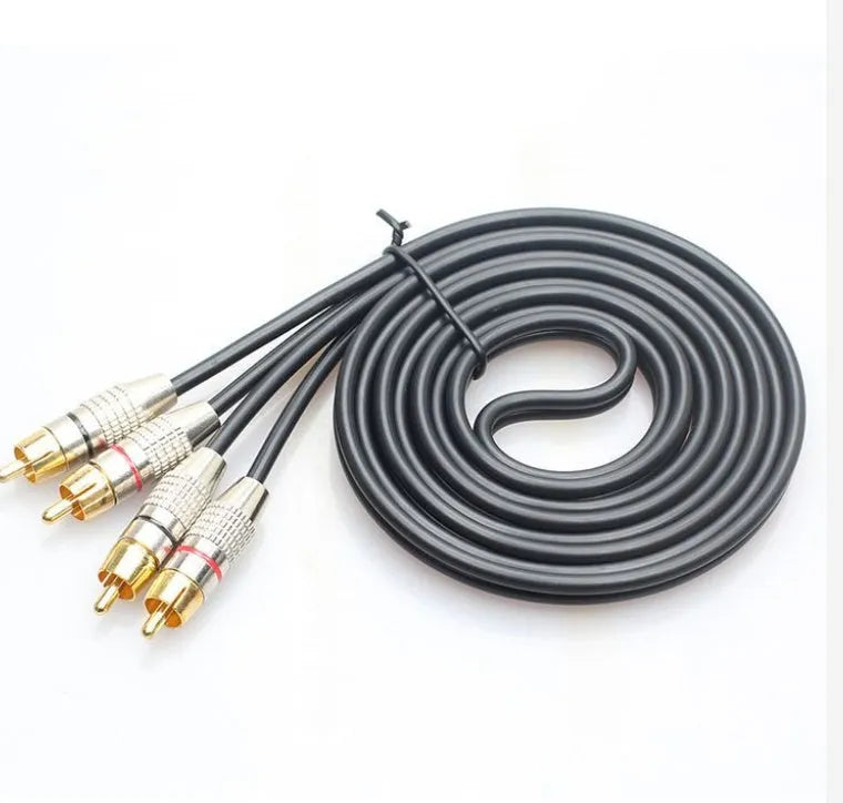 2rca double RCA audio cable black two-to-two fever signal line with connectors