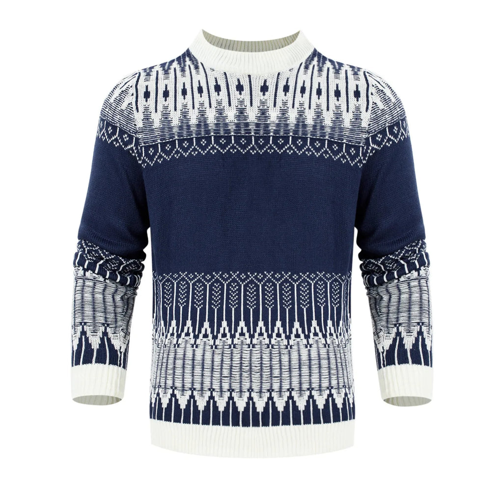 Men's knitted pullover sweater with long sleeves for autumn and winter wear