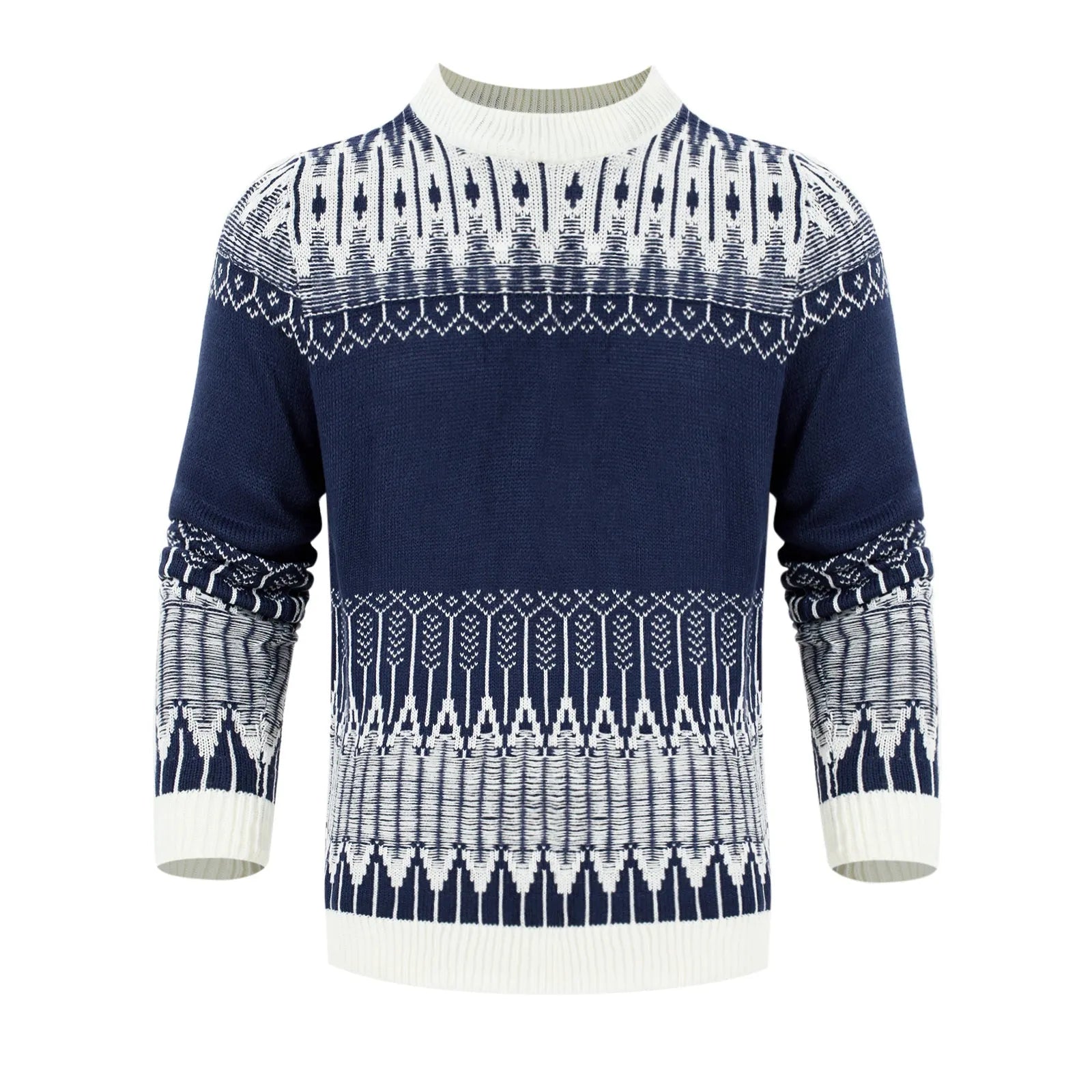 Men's knitted pullover sweater with long sleeves for autumn and winter wear