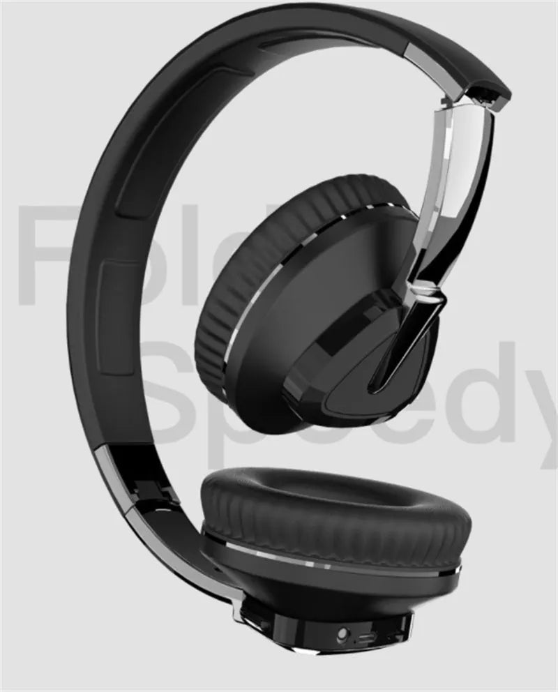 H3 Wireless Bluetooth over-ear headset with all-inclusive ear cups in black, shown with AUX cable.