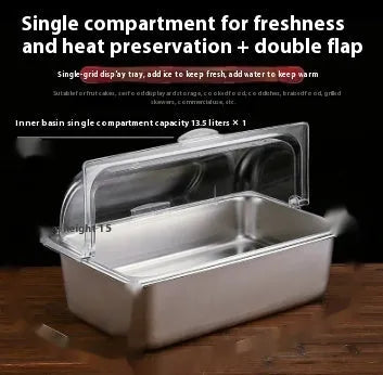 Stainless steel commercial dining plate display box with lid in multiple grid configurations