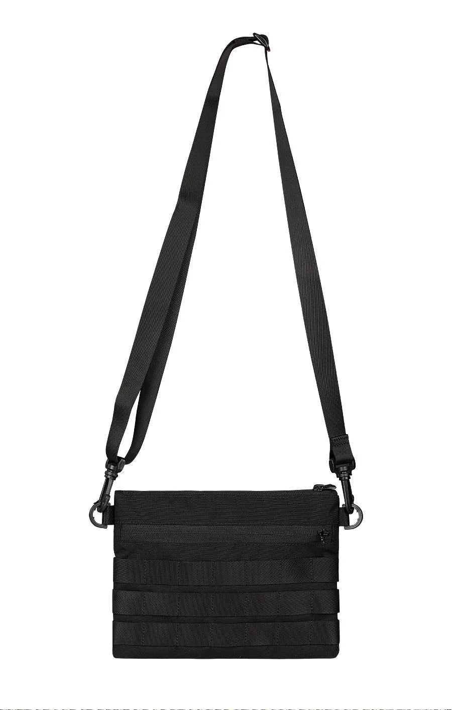 Black oxford cloth tactical pouch measuring 18cm by 3.5cm for outdoor gear.