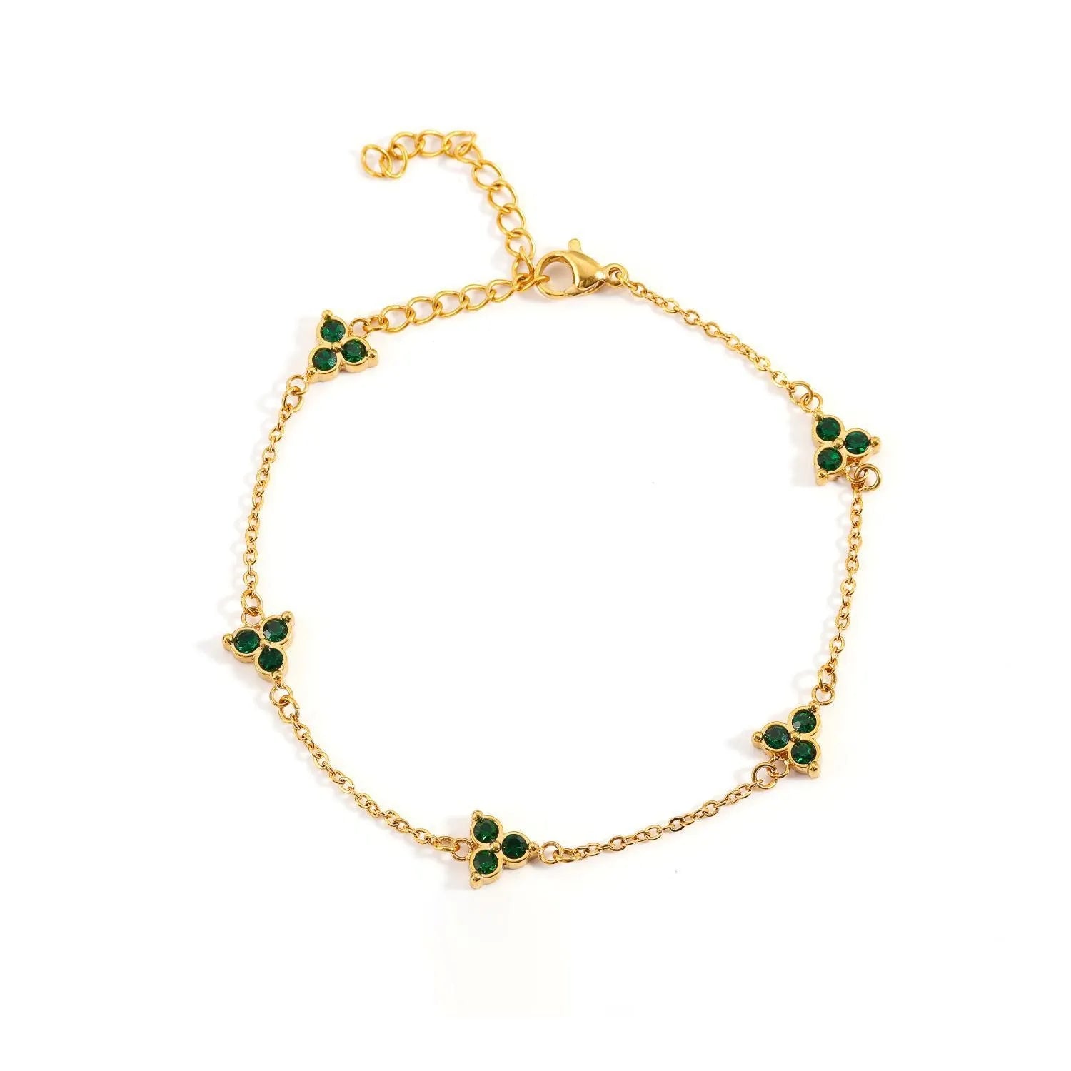 Women's geometric triangular bracelet with zircon gemstone in stainless steel gold tone or steel tone finish