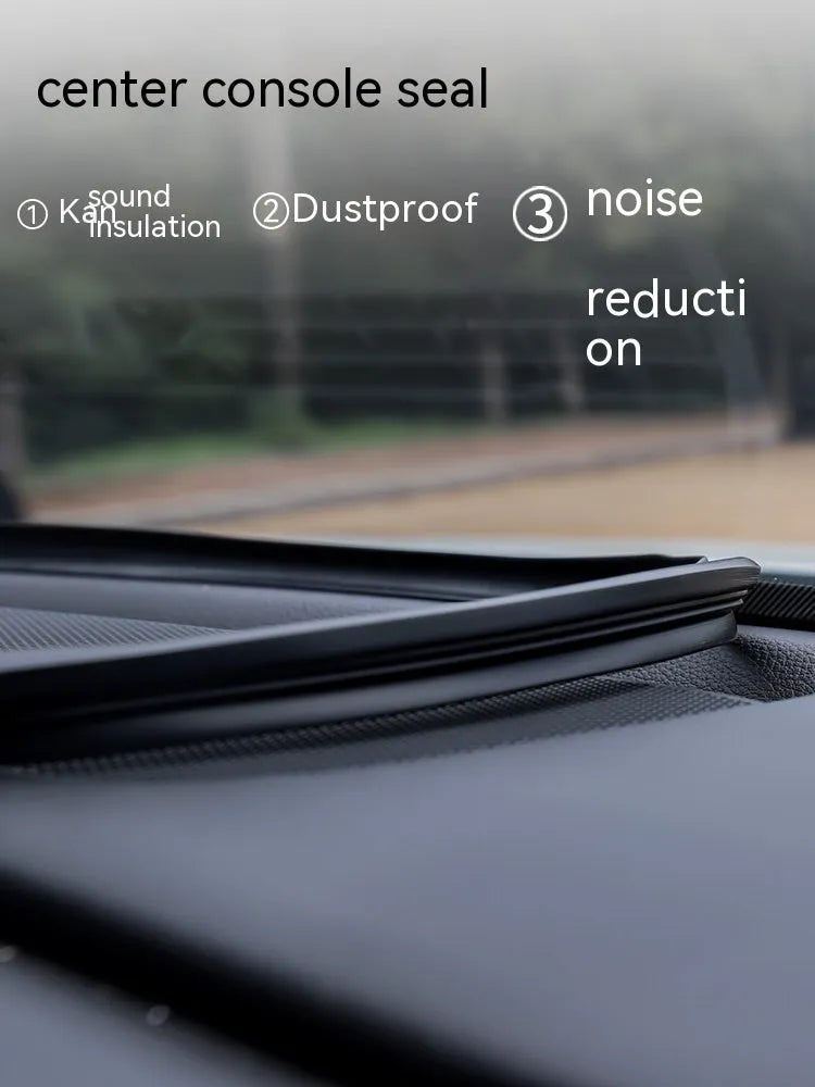 Silicone dashboard soundproof seal strip for Mitsubishi Outlander, 1.6 metres long with card slots