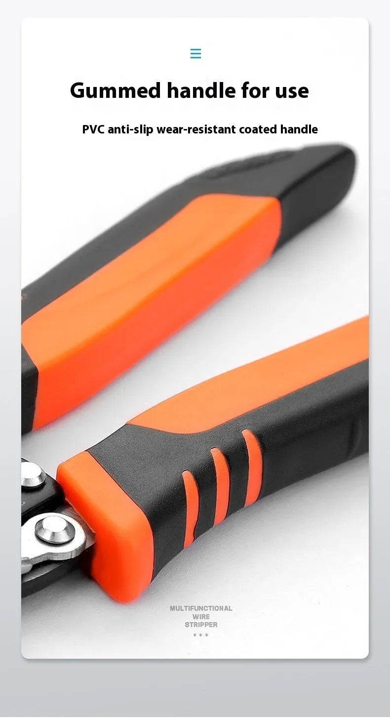Fully automatic wire stripping pliers for electricians with box mounting