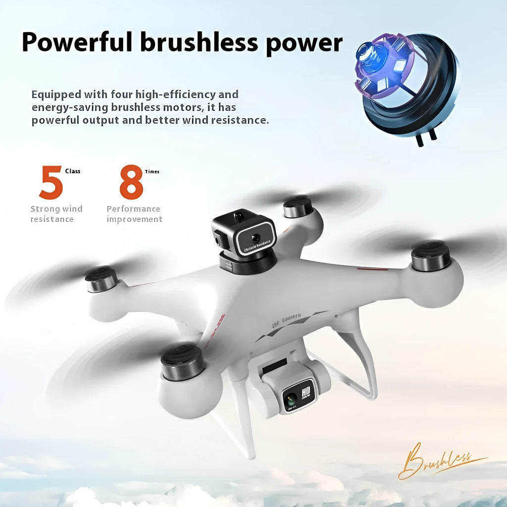 S116 black brushless UAV drone with four-side obstacle avoidance and dual HD cameras