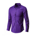 Loose fit long sleeve linen shirt shown in multiple colour options.