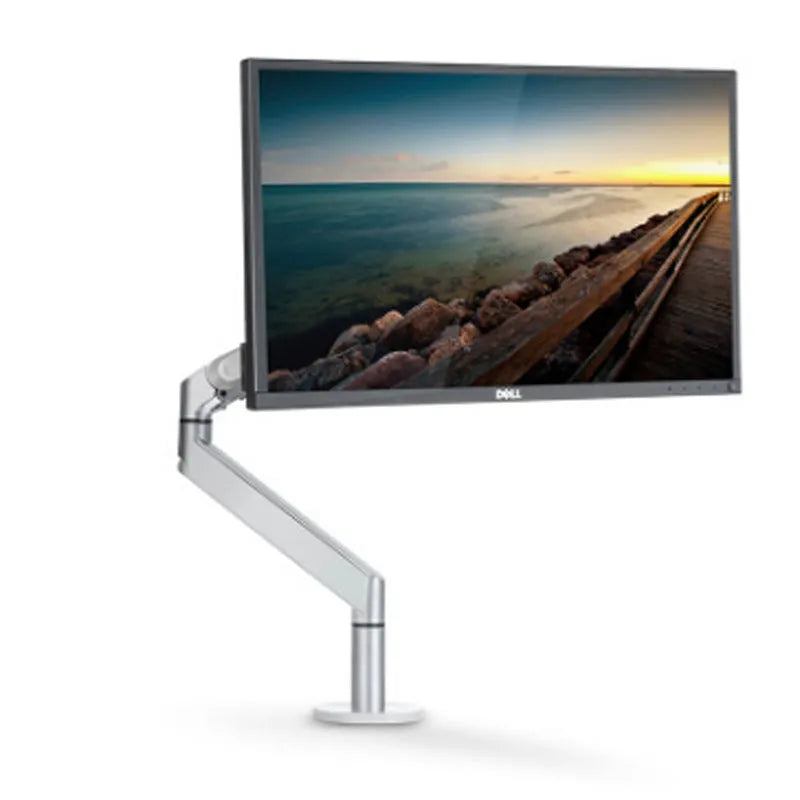 Aluminium alloy laptop stand with adjustable air pressure arm bracket in black and silver colours