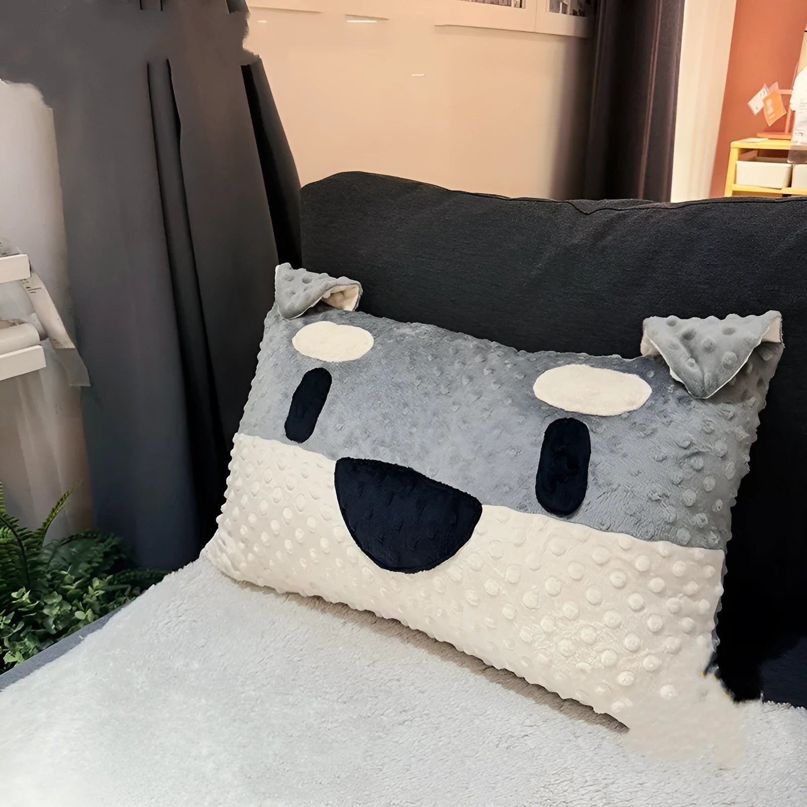 West Highland puppy sofa cushion measuring 50x35x18cm with blended fabric cover and PP cotton filling