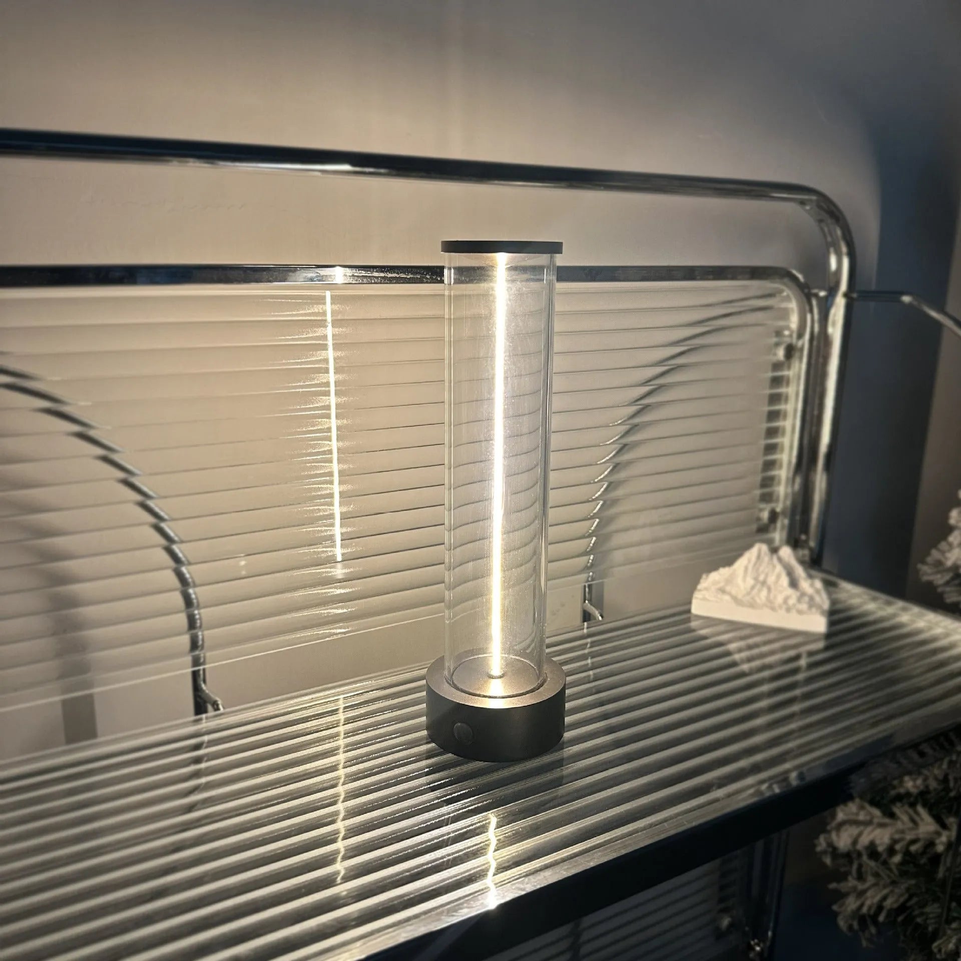 Glass LED light strip with magnetic suction base and USB charging cable