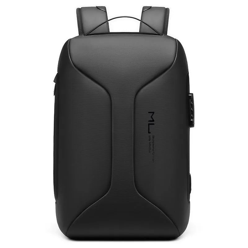 Men's large capacity business travel backpack in Oxford cloth with air pillow belt, black colour option