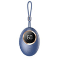 USB-powered hand warmer and power bank unit with a digital display in various colours.