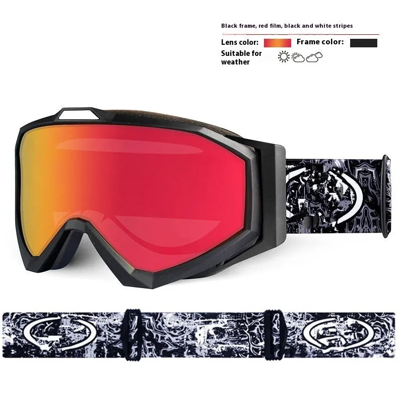 Motorcycle goggles with anti-fog technology in black frame with grey lens configuration