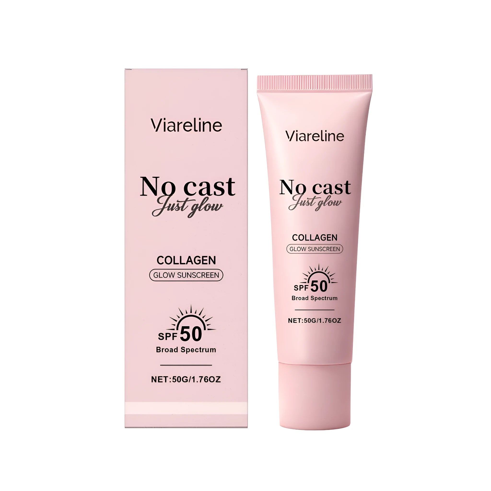 Collagen sunscreen 50g tube with broad spectrum UV protection for face and body