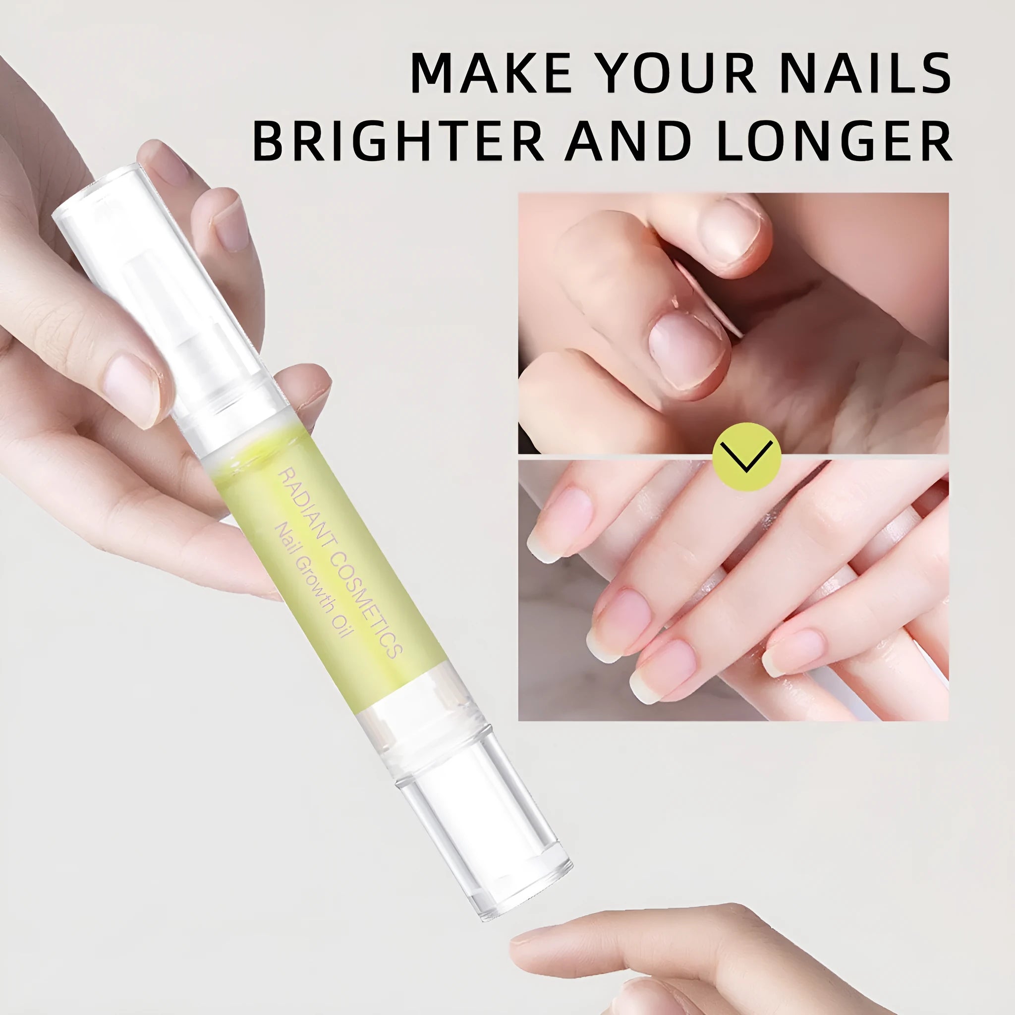 3ml bottle of clear nail growth and moisturising care oil