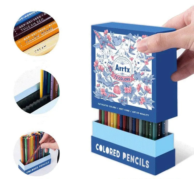 Boxed set of soft core colour pencils with basswood barrels, available in 72 or 126 colour options for art students
